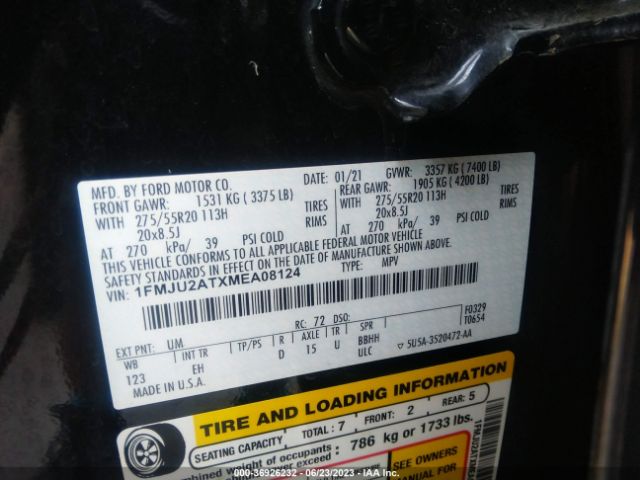 1FMJU2ATXMEA08124 Ford Expedition Limited