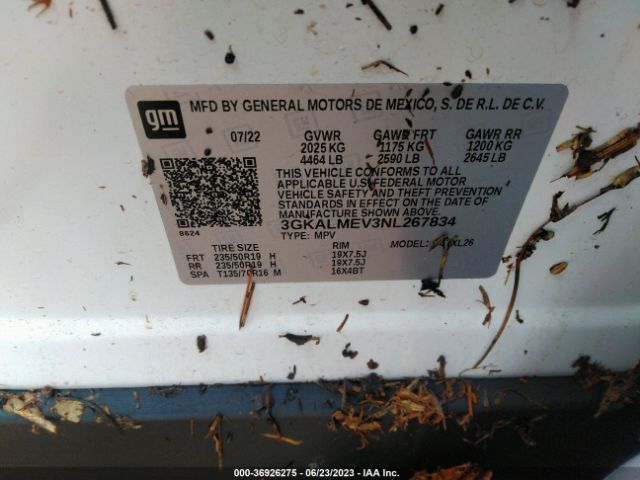 3GKALMEV3NL267834 GMC Terrain Sle