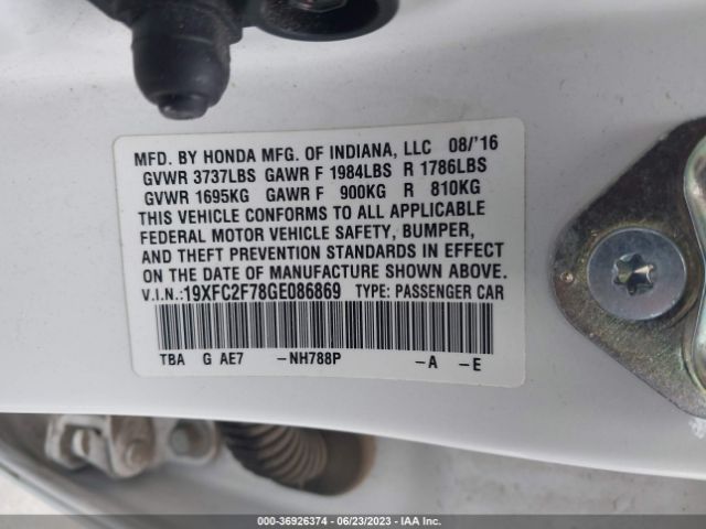 19XFC2F78GE086869 Honda Civic Sedan Ex