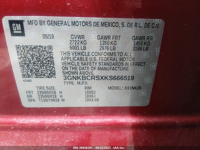 Chevrolet BLAZER 2019 3GNKBCRSXKS666519 Image 16