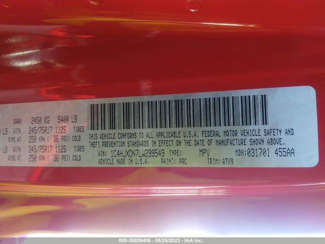 1C4HJXDN7LW299549 Jeep Wrangler Unlimited Sport S