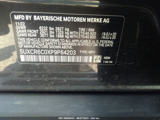 5UXCR6C0XP9P64203 BMW X5 Xdrive40i
