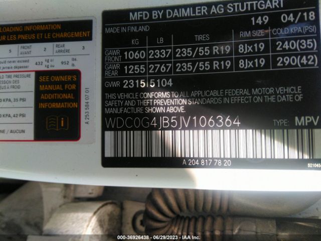 WDC0G4JB5JV106364 Mercedes-Benz Glc Glc 300