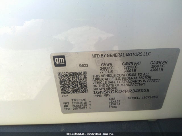 Chevrolet Suburban Lt 2023 1GNSKCKD4PR348028 Image 9