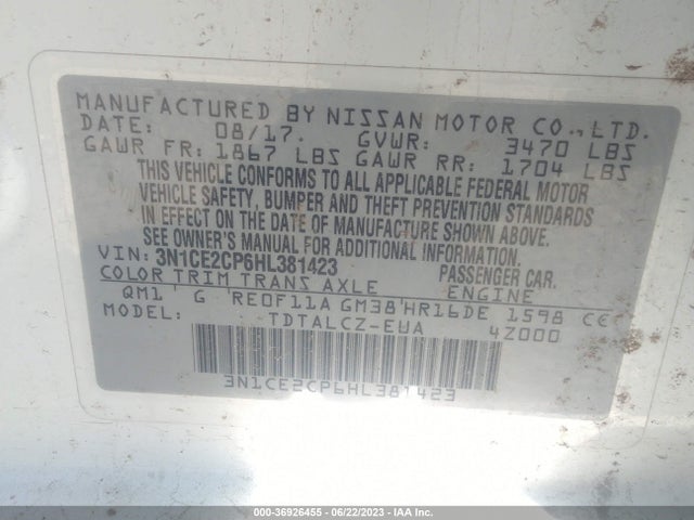 Nissan Versa Note S Plus 2017 3N1CE2CP6HL381423 Image 10