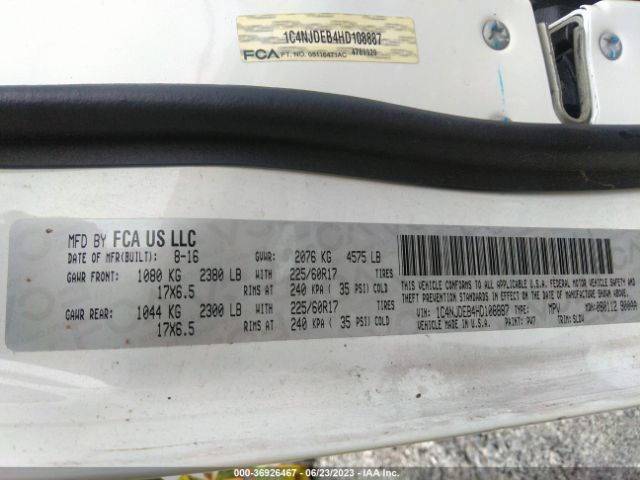 1C4NJDEB4HD108887 Jeep Compass High Altitude