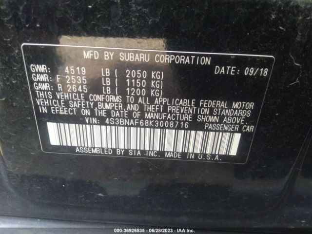 4S3BNAF68K3008716 Subaru Legacy Premium