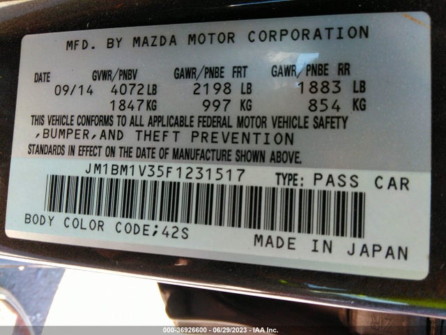 Mazda Mazda3 S Touring 2015 JM1BM1V35F1231517 Image 9