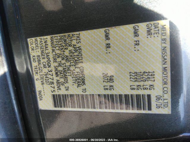 1N4AL3AP0GN377875 Nissan ALTIMA 2.5