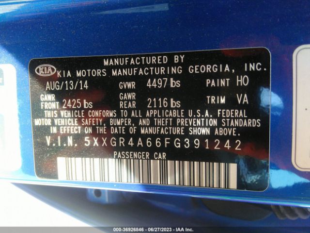 5XXGR4A66FG391242 KIA Optima Sx Turbo