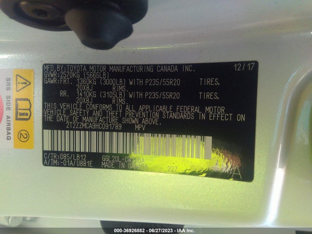 2T2ZZMCA9HC091789 Lexus Rx Rx 350
