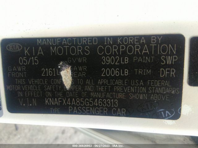 KNAFX4A85G5463313 KIA FORTE EX