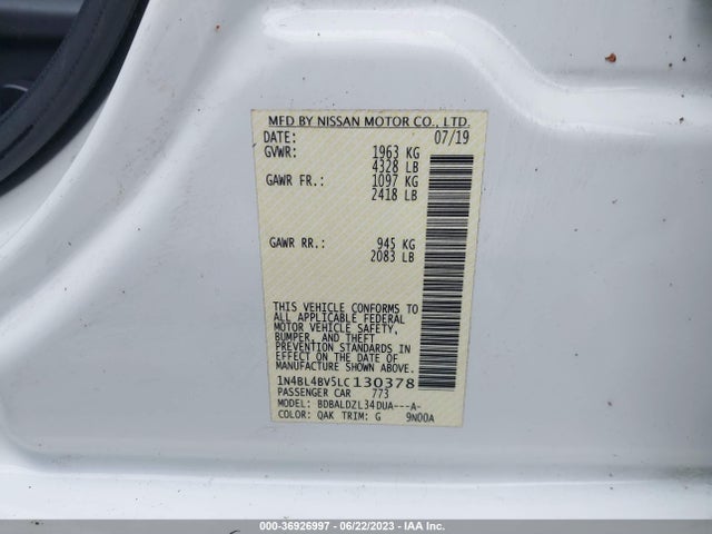 Nissan Altima 2.5 S 2020 1N4BL4BV5LC130378 Image 16