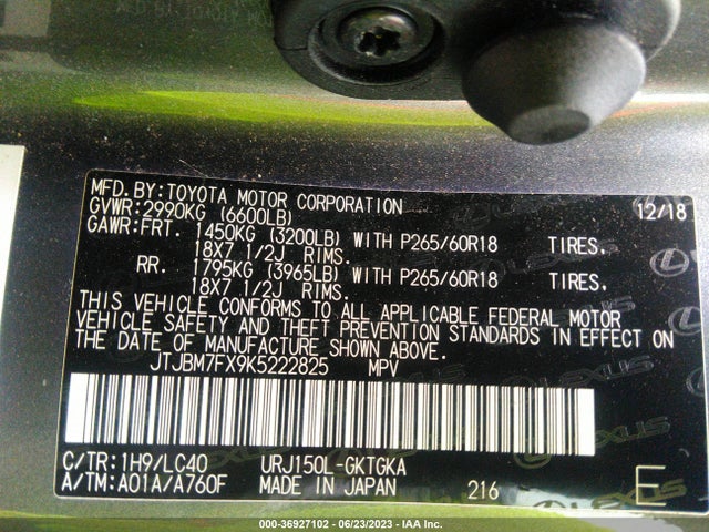 JTJBM7FX9K5222825 Lexus Gx Gx 460