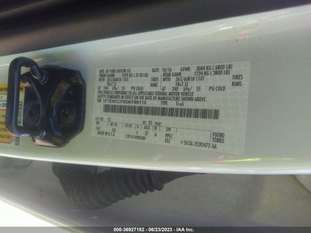 Ford F-150 Xl/lariat 2016 1FTEW1CF6GKF89113 Image 15