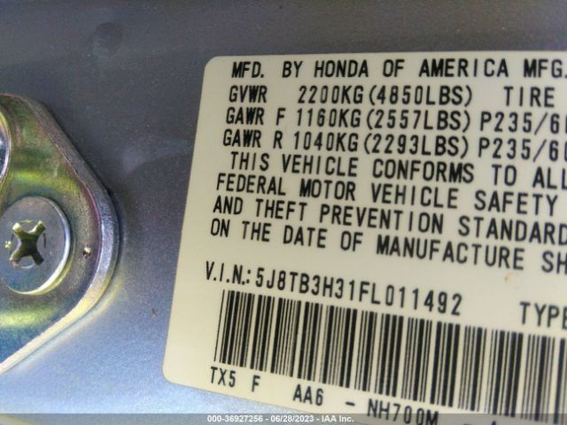 5J8TB3H31FL011492 Acura RDX