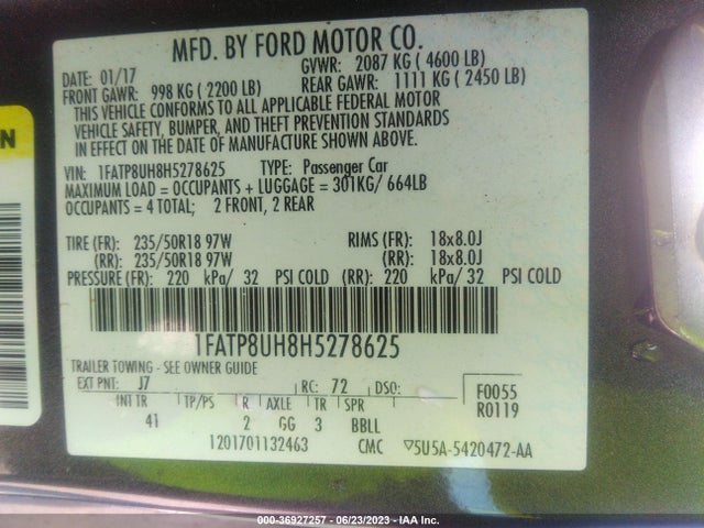 Ford Mustang Ecoboost Premium 2017 1FATP8UH8H5278625 Image 16