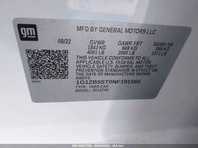 Chevrolet MALIBU LS 2022 1G1ZB5ST0NF191566 Image 9