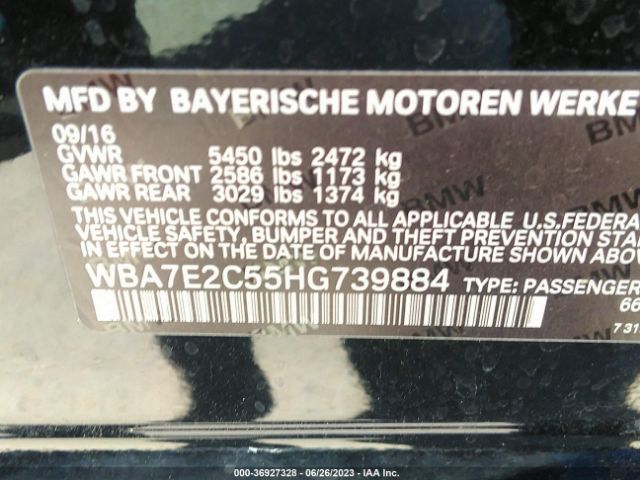 WBA7E2C55HG739884 BMW 7 Series 740i