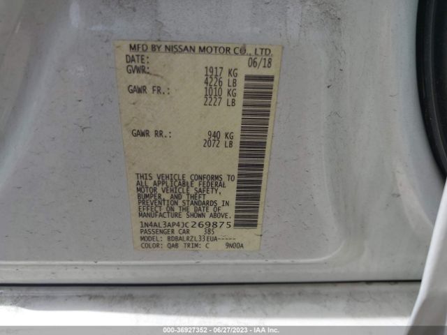1N4AL3AP4JC269875 Nissan Altima 2.5 Sl