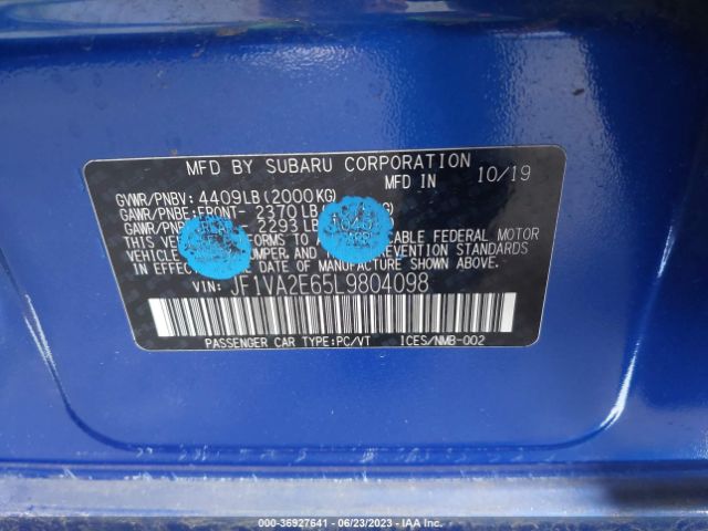 JF1VA2E65L9804098 Subaru Wrx Sti