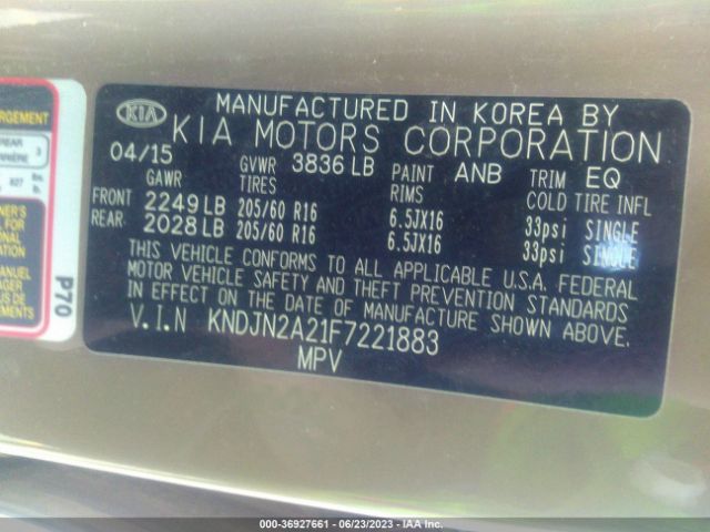 KNDJN2A21F7221883 KIA Soul Base