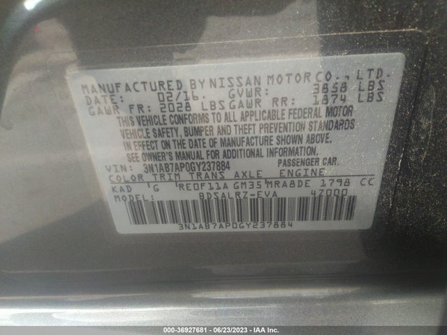Nissan SENTRA SR 2016 3N1AB7AP0GY237884 Image 9