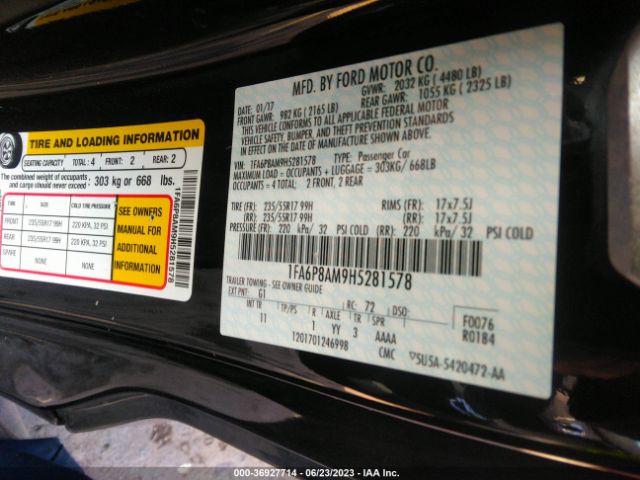 1FA6P8AM9H5281578 Ford Mustang V6
