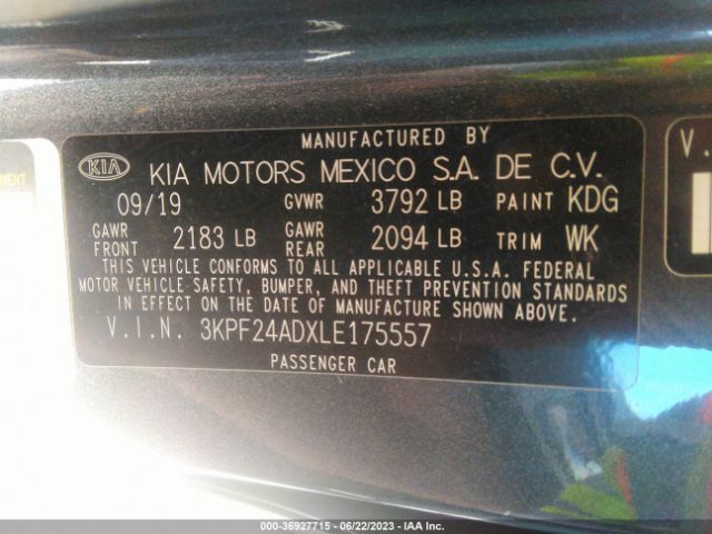 3KPF24ADXLE175557 KIA Forte Lxs