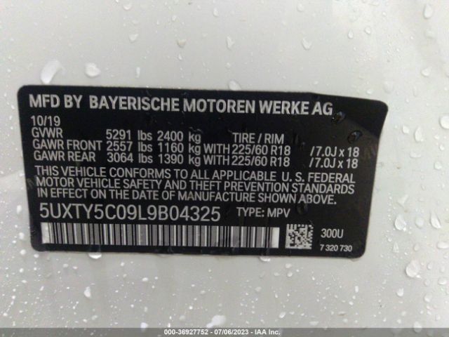 5UXTY5C09L9B04325 BMW X3 Xdrive30i