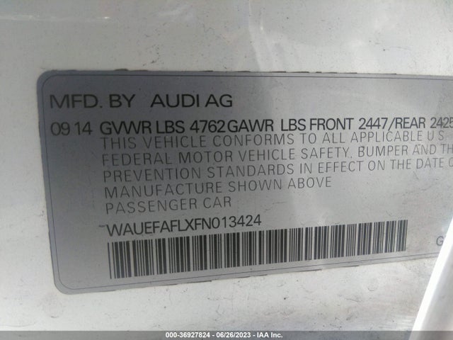 WAUEFAFLXFN013424 Audi A4 Premium Plus