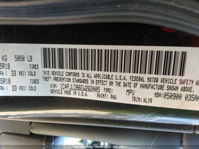 1C4PJLDB6EW262005 Jeep Cherokee Limited