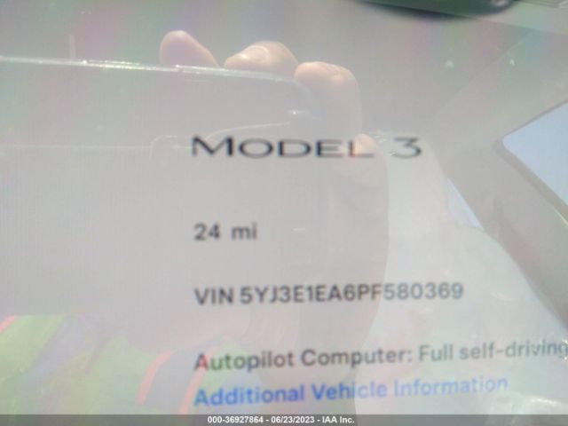 5YJ3E1EA6PF580369 Tesla MODEL 3
