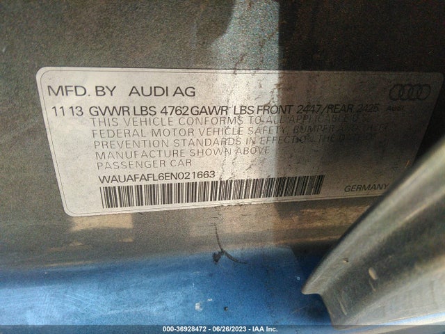 WAUAFAFL6EN021663 Audi A4 PREMIUM