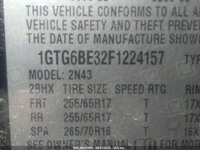 1GTG6BE32F1224157 GMC CANYON SLE
