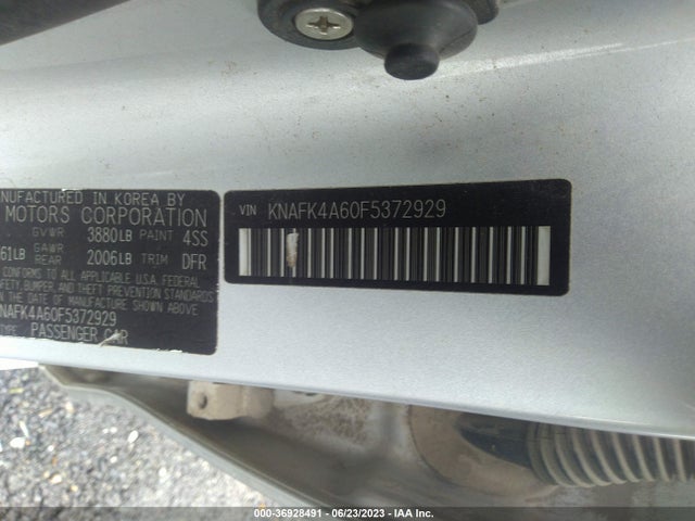 2015 KIA FORTE LX VIN: KNAFK4A60F5372929