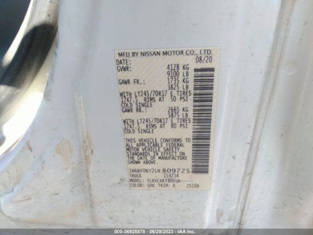 1N6BF0KY2LN809725 Nissan Nv Cargo Sv