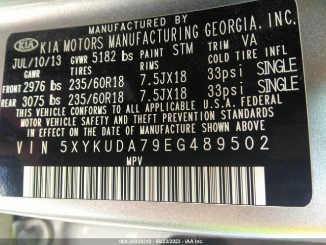 5XYKUDA79EG489502 KIA SORENTO EX