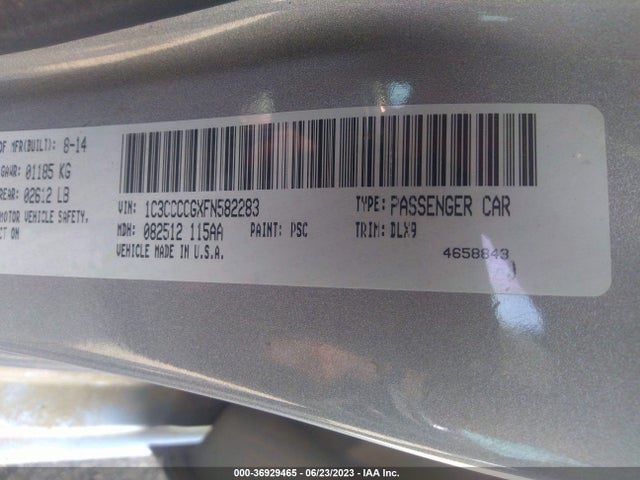 1C3CCCCGXFN582283 Chrysler 200 C
