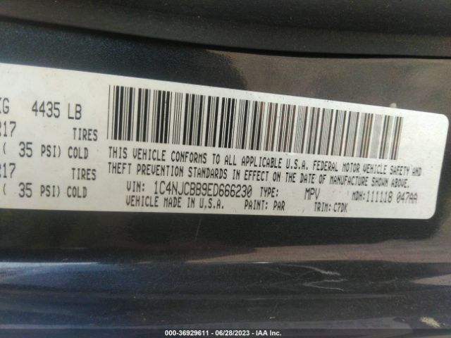 1C4NJCBB9ED666230 Jeep Compass Sport