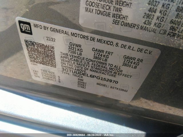 3GTUUDEL6PG152970 GMC Sierra 1500 Slt