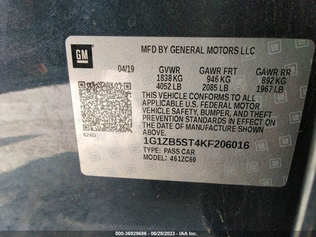 Chevrolet MALIBU LS 2019 1G1ZB5ST4KF206016 Image 9