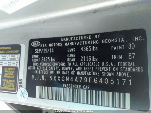 5XXGN4A79FG405171 KIA OPTIMA EX