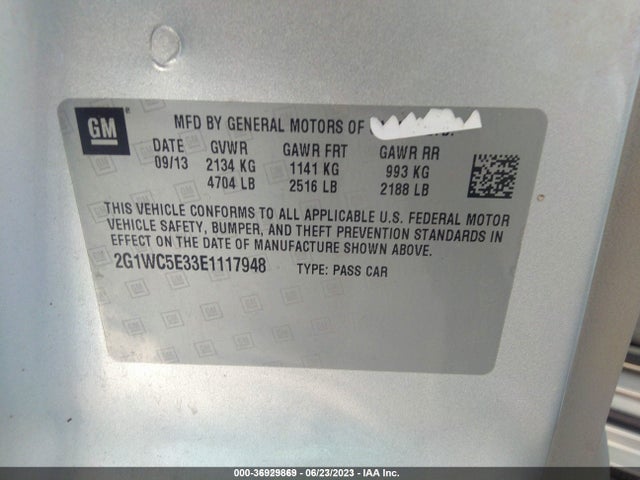 Chevrolet Impala Limited Ltz 2014 2G1WC5E33E1117948 Image 9