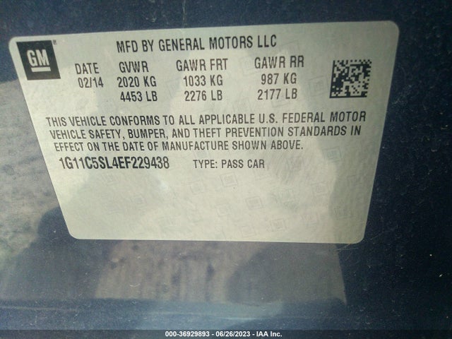 Chevrolet MALIBU LT 2014 1G11C5SL4EF229438 Image 9