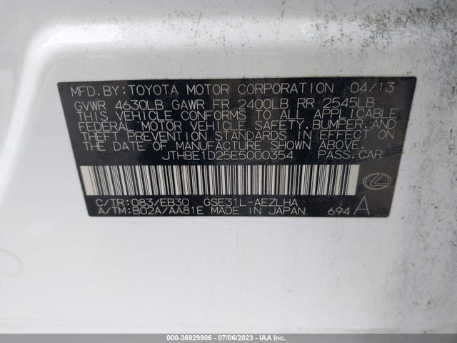 Lexus IS 350 2014 JTHBE1D25E5000354 Image 14