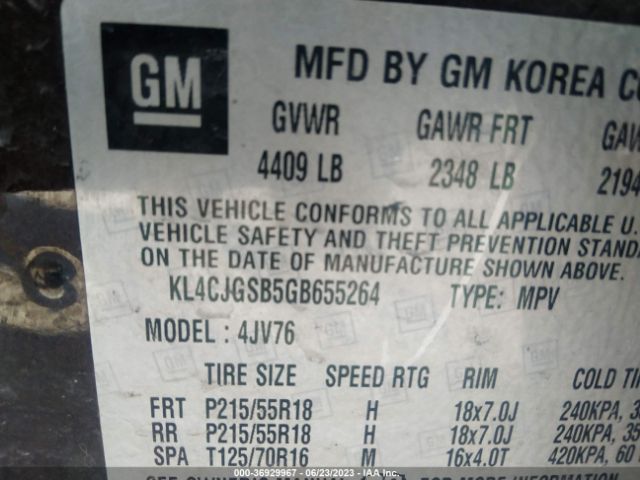 KL4CJGSB5GB655264 Buick Encore Leather