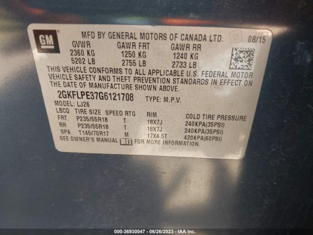2GKFLPE37G6121708 GMC Terrain Slt