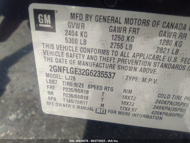 Chevrolet Equinox Ltz 2016 2GNFLGE32G6235537 Image 15