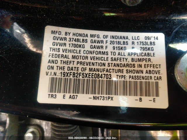 Honda Civic Sedan Lx 2014 19XFB2F5XEE084703 Image 9
